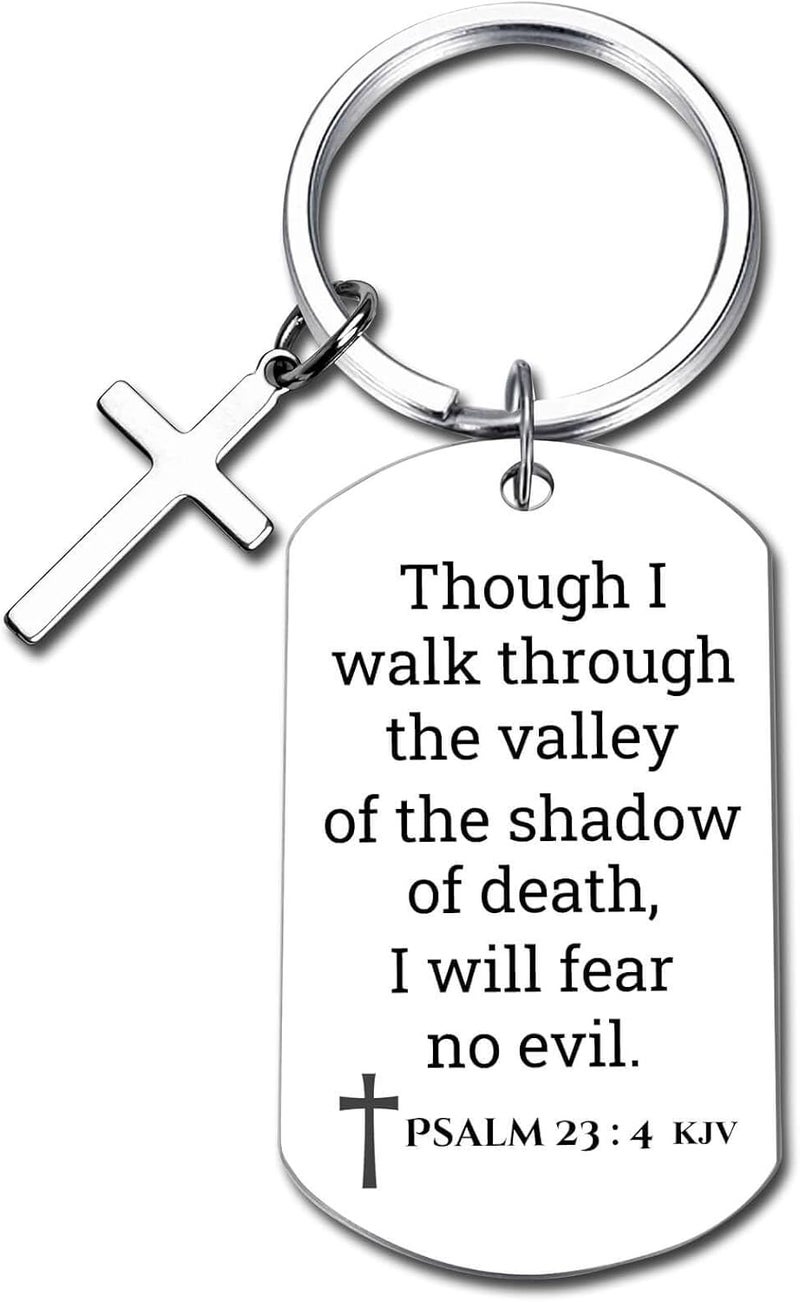 GiftYou Inspirational Scripture Metal Key Chains with Cross Pendant - Bible Verse Keychain Religious Gift for Christian - Image 1